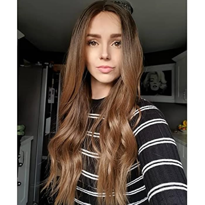 DILLARDS Tantako Long Brown Ombre Wig Wavy Synthetic Women's Wig With Wigs Cap (Brown Ombre #192) - Image 4